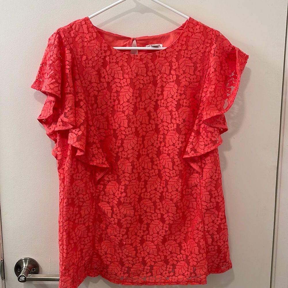 Merona coral lace top